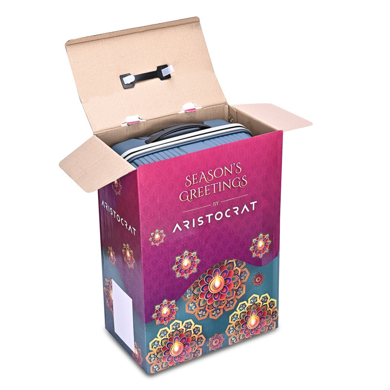 Aristocrat  Sydney plus  55 Cm Small Cabin Blue  Hard-Sided 8 Spinner - Corporate Gift Product-DIPAWALI  8527141422