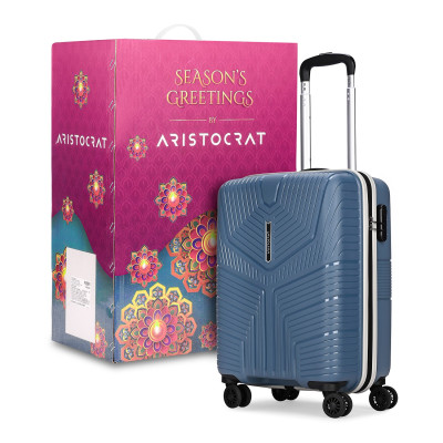Aristocrat Sydney plus 55 Cm Small Cabin Blue Hard-Sided 8 Spinner - Corporate Gift Product-DIPAWALI 8527141422