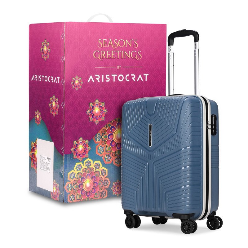 Aristocrat  Sydney plus  55 Cm Small Cabin Blue  Hard-Sided 8 Spinner - Corporate Gift Product-DIPAWALI  8527141422