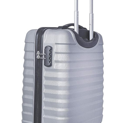 Safari Sonic Hard-Sided  Luggage Set of 3 Trolley Bags (55 & 65 & 77 cm) (Silver)