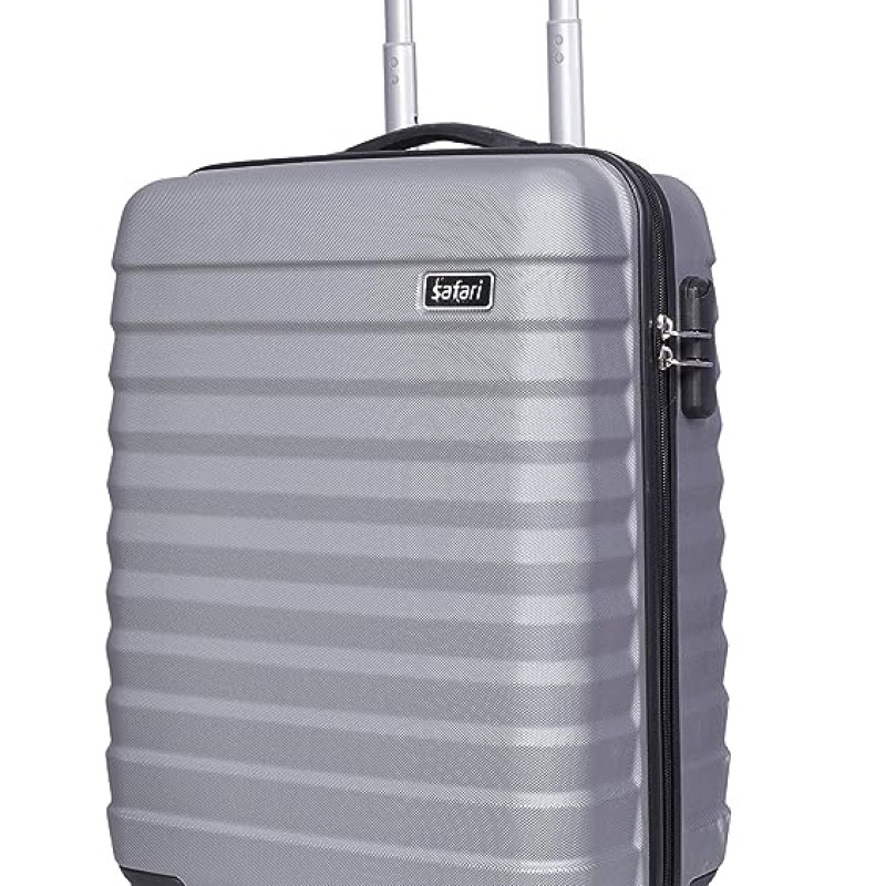 Safari Sonic Hard-Sided  Luggage Set of 3 Trolley Bags (55 & 65 & 77 cm) (Silver)